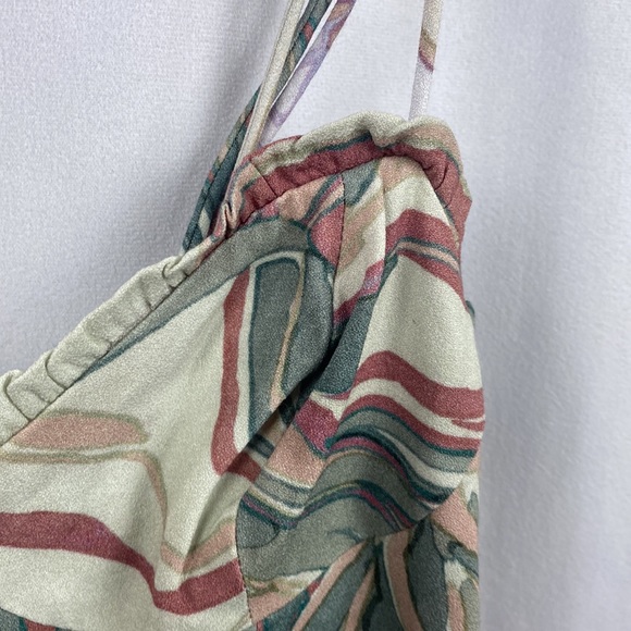 Wilfred Fable Dress Floral Bustier Mini Dress Frzn Gry/Pastel Sg Grn NWT - Sz 4 - Picture 9 of 16